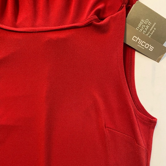 Chico's Convertible Dress Size S Red Classic Office Resort Travel Date Night - Picture 7 of 9